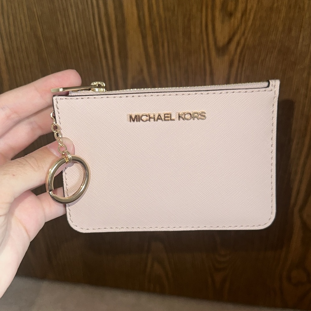 Michael Kors Set Blush Pink Crossbody Bag Wallet Keyholder Keychain - Picture 9 of 14